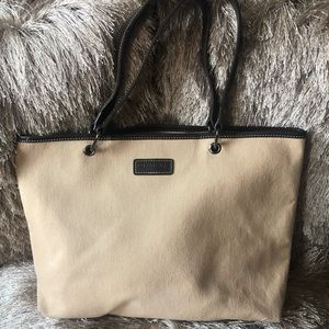 Cream Beige Longchamp Canvas Purse